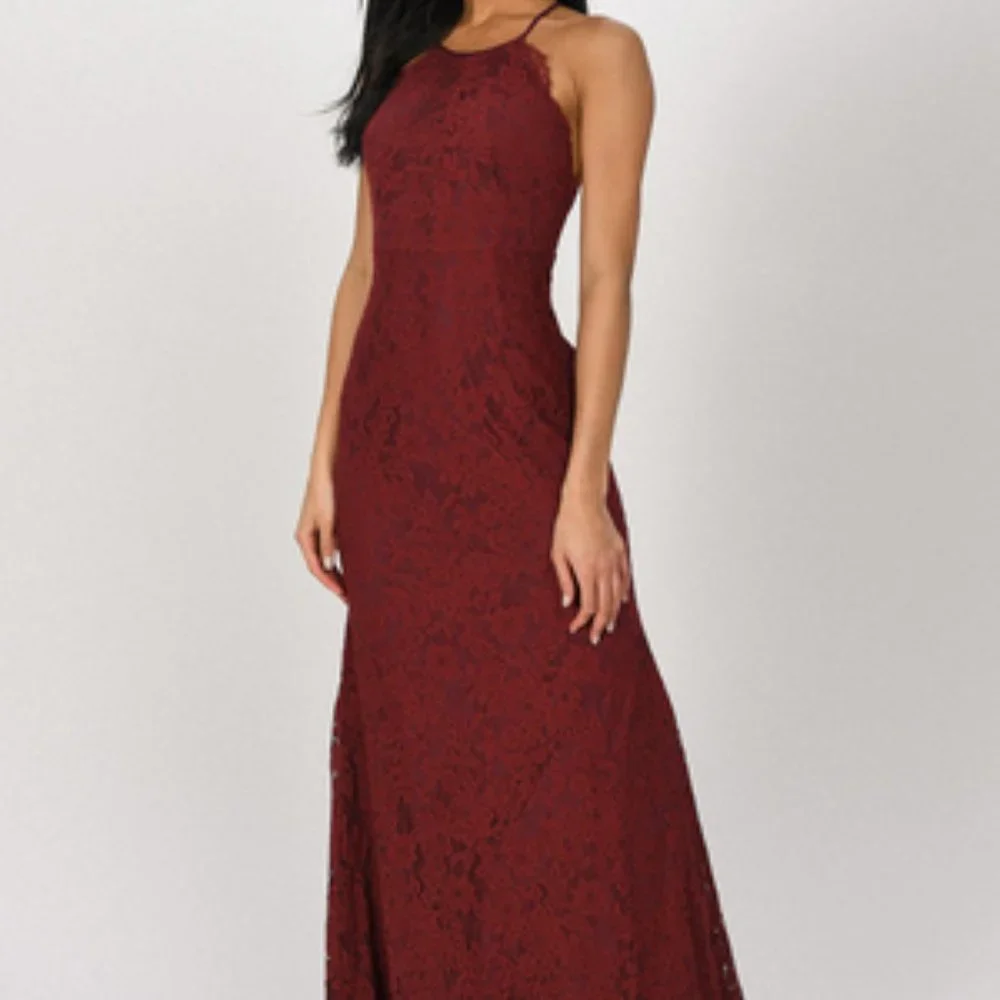 Tobi Joanna Wine Lace Maxi Dress